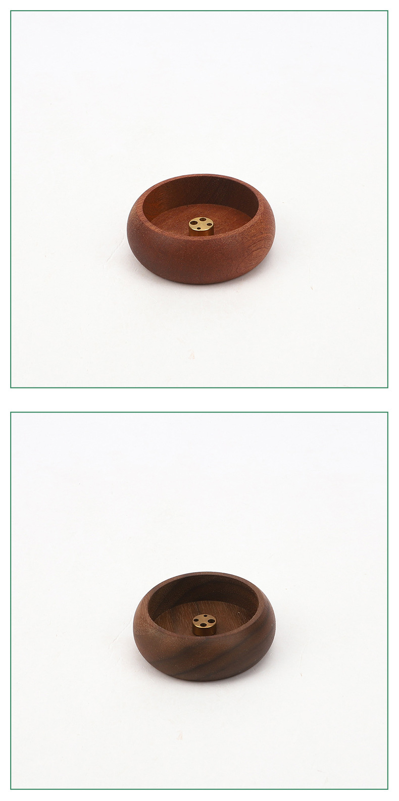 Chinese style black walnut home incense holder 4-hole wooden incense stick holder home handmade incense base fine incense holder