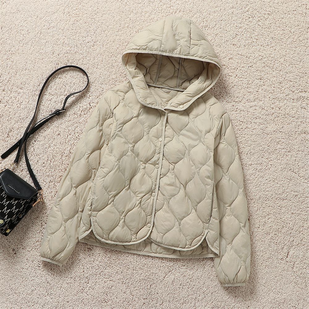 Nuevo ligero encapuchado otoño y invierno calabaza corta plumón chaqueta de mujer estilo coreano exterior calentamiento suelto chaqueta clásica universal