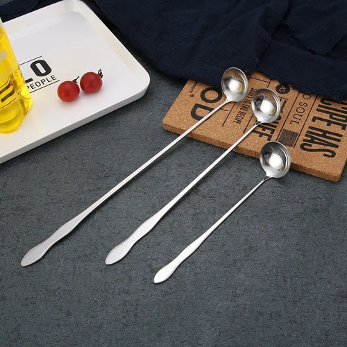 Stainless steel gourd spoon with long handle mixing spoon seasoning spoon deep jar honey spoon bar spoon wholesale
