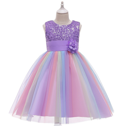 2024 European and American children's puffy dress ins Christmas mesh princess skirt children's clothing foreign trade kids dress