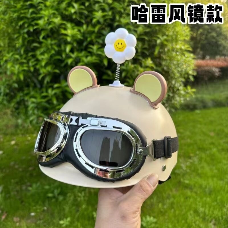 3C certified men's and women's electric vehicle helmet, couple's Harley retro half helmet, motorcycle all-season riding safety helmet