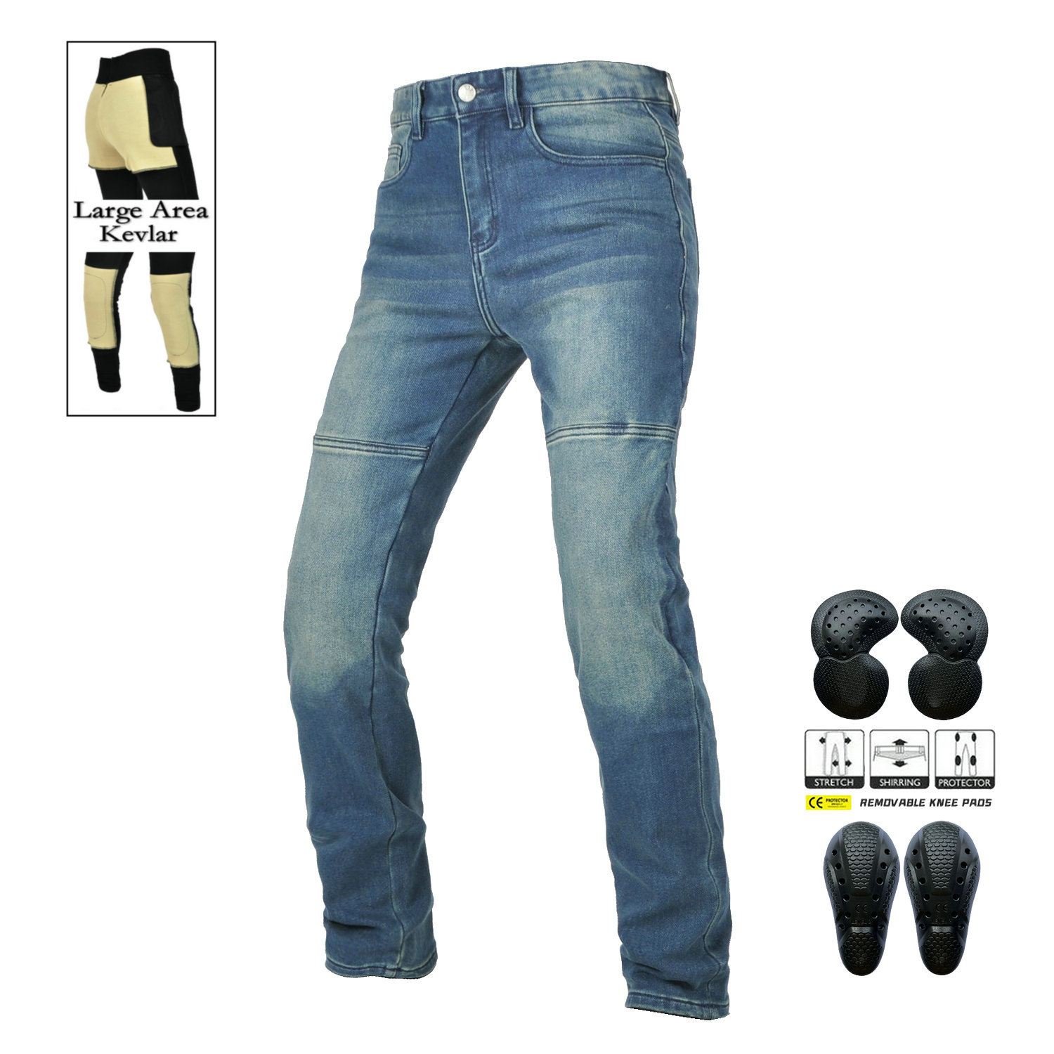 VOLERO Four Seasons Motorcycle Jeans Pantalones de ciclismo de motocicleta rectos casuales para hombres Pantalones resistentes al desgarro y resistentes al desgaste