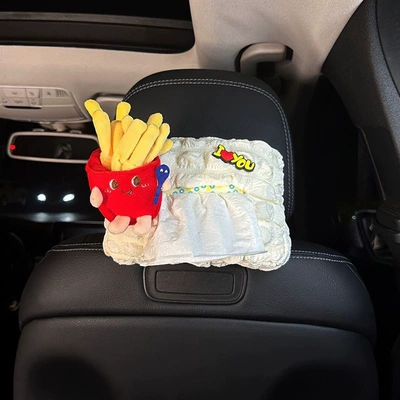 Car tissue box/set hanging seat back tissue box - no-specifications-love-french-fries-puff-tissue-box