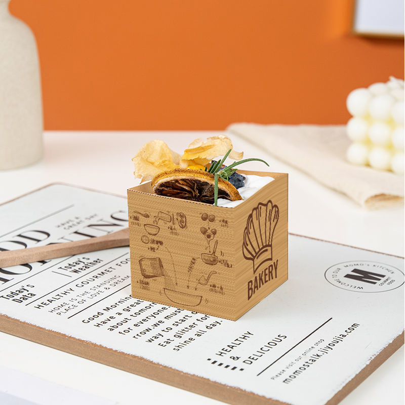 Taza de papel de pastel de hornear resistente a altas temperaturas Hokkaido desechable Qi Feng cuadrado punto occidental caja de embalaje subred papel Kraft rojo