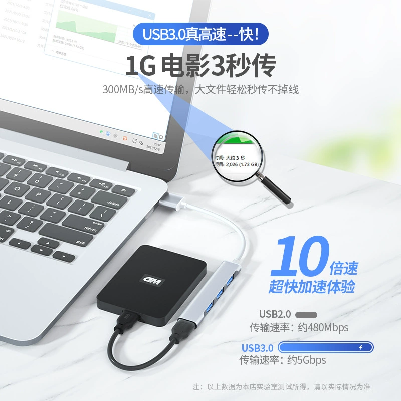 Подходящий для Apple переходник-расширитель 3 в 1 USB HUB, док-станция с функцией OTG и поворотным разъёмом