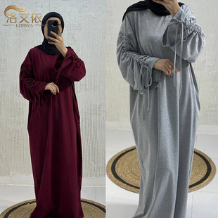2025Loriya Aliexpress Amazon Middle East Dubai Turkish Cuff Drawstring Dress Robe Lr1036