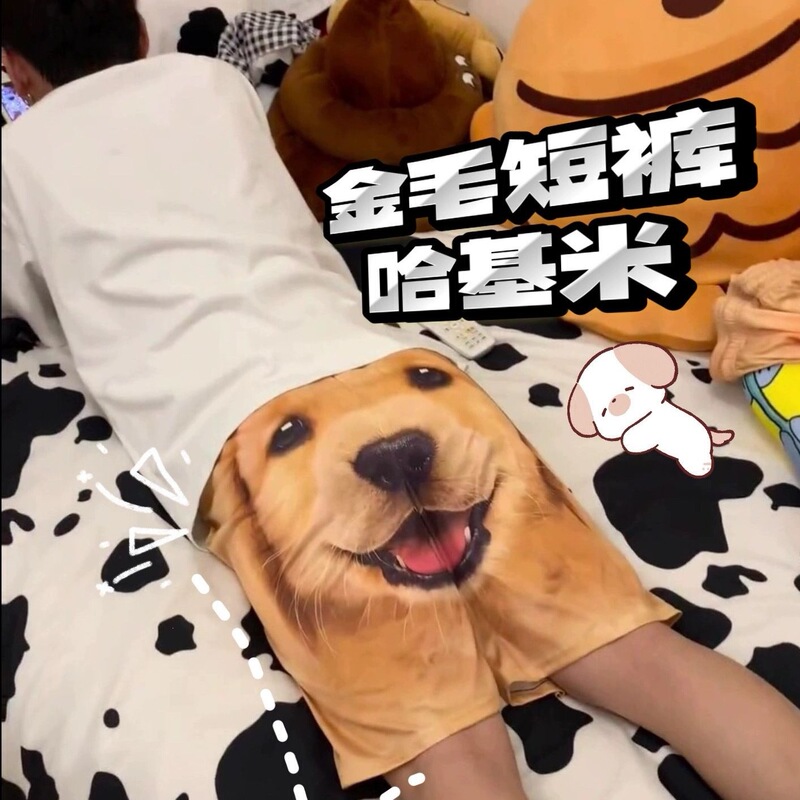 2026 Golden Retriever Shorts Funny Men's Beach Shorts Sports Pants Casual Pants European and American Fashion Couple Print Dog Head Shorts 2026 Golden Retriever Shorts Funny Men's Beach Shorts Sports Pants Casual Pants European and American Fashion Couple Print Dog Head Shorts