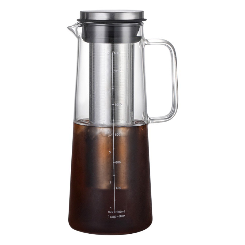 Mano cafetera olla de extracción de Frío Hogar hervidor de agua fría taza de filtro de café tetera fría hielo goteo cafetera olla de vidrio