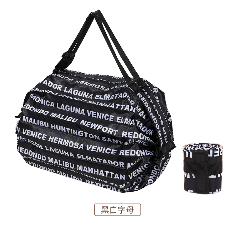 新しいレター折りたたみショッピングバッグスーパーマーケットポータブル収納袋マルチカラーオックスフォード布大容量折りたたみバッグ
