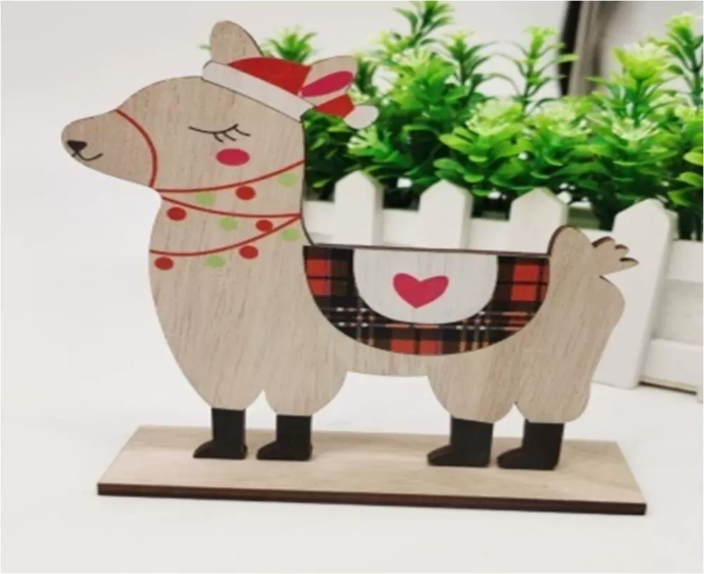 2022 рождественские скандинавские ины деревянные трехмерные настольные украшения из лося и ягненка мини-елочные украшения