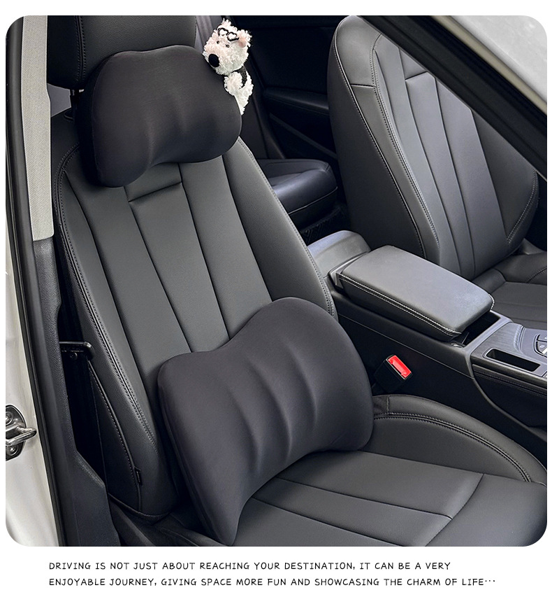 Blue Rain Ice Silk Car Headrest and Lumbar Support Rabbit Breathable Car Seat Cushion Cute Seat Waist Support Pillow Summer