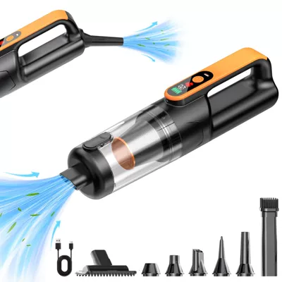 Car-mounted vacuum cleaner with super powerful suction, brushless handheld small household vacuum cleaner, suction and blowing integrated wireless vacuum cleaner (Tozsoranlar) - xj07-orange-best-selling-choice