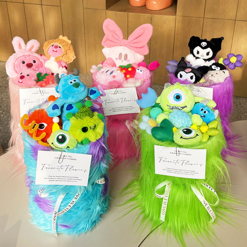 Sullivan Monsters University Kirby Big-Eyed Monster Kuromi Doll Bouquet Dollhouse Birthday Gift Finished
