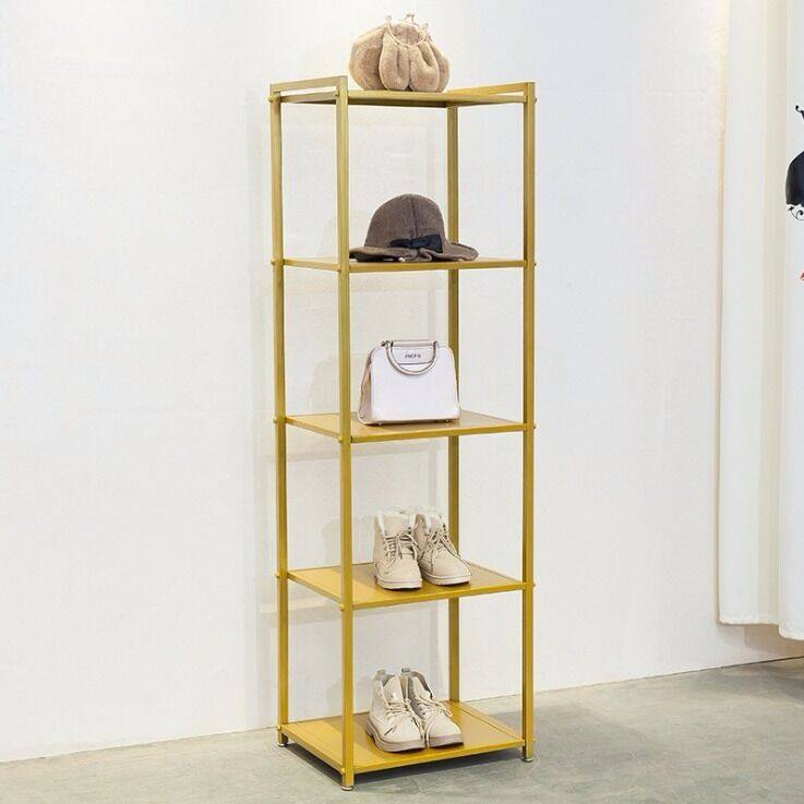 Rack de bolsa tienda de ropa rack de zapatos rack multicapa rack de hierro forjado rack de zapatos y sombreros rack joyería estante de exhibición Gabinete de exhibición