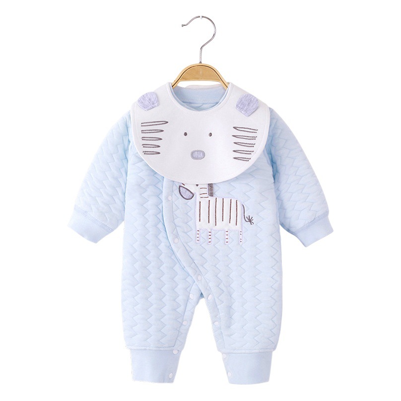 Bebé mono bebé caliente mameluco de manga larga mameluco recién nacido sin hueso ropa lindo babero cierre a presión