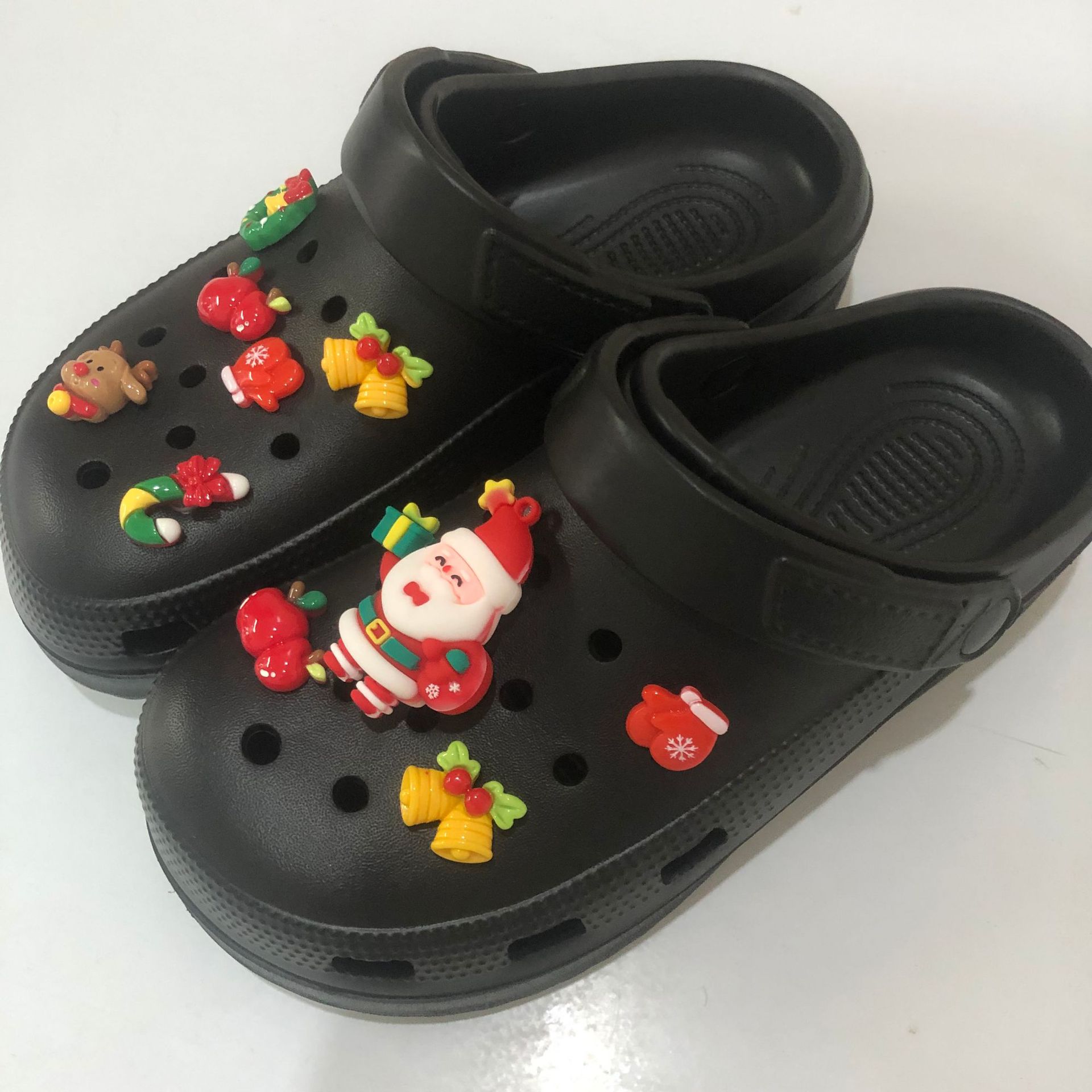 Christmas Festival Christmas Tree, Santa Claus Pattern Christmas Christmas Tree Santa Claus Shoe Accessories Resin All Seasons Shoe Buckle