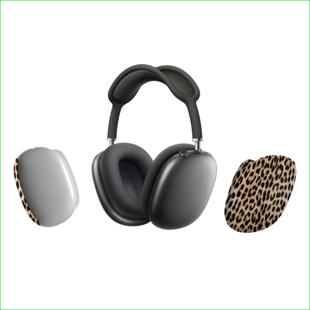Estuche para auriculares con estampado de leopardo de moda para protección de película brillante Apple AirPods Max /Max 2