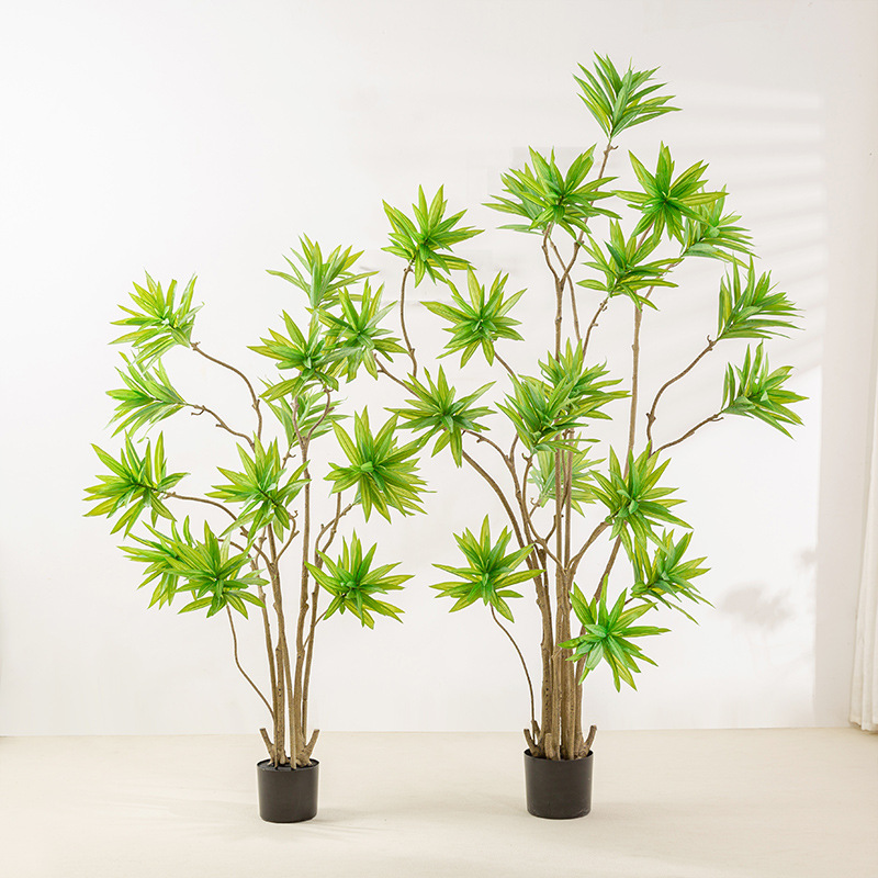 Comercio exterior nueva planta de simulación lirio de bambú en maceta gran piso árbol de simulación hogar decoración de interiores lirio de bambú