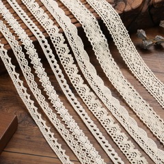Embroidered lace trim for women's dresses, bulk supply of hollow cotton thread lace accessories, DIY lace trim and decorative elements