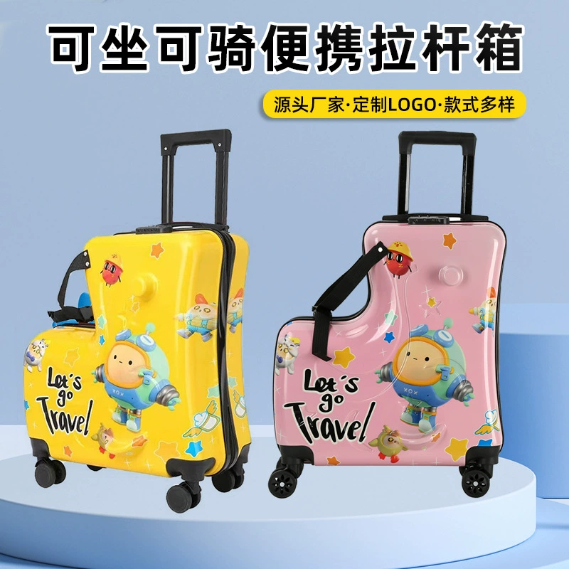 Детский чемодан-каталка с мультяшным дизайном, милый студенческий чемодан на колесах с кодовым замком, большой вместимости