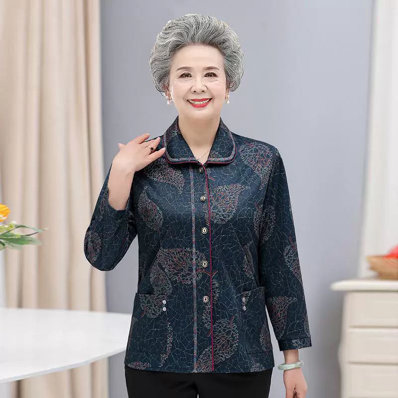 Осенняя клетчатая рубашка для среднего и пожилого возраста, женская одежда для 60 лет с длинными рукавами, рубашка-кардиган для бабушки, тонкое пальто