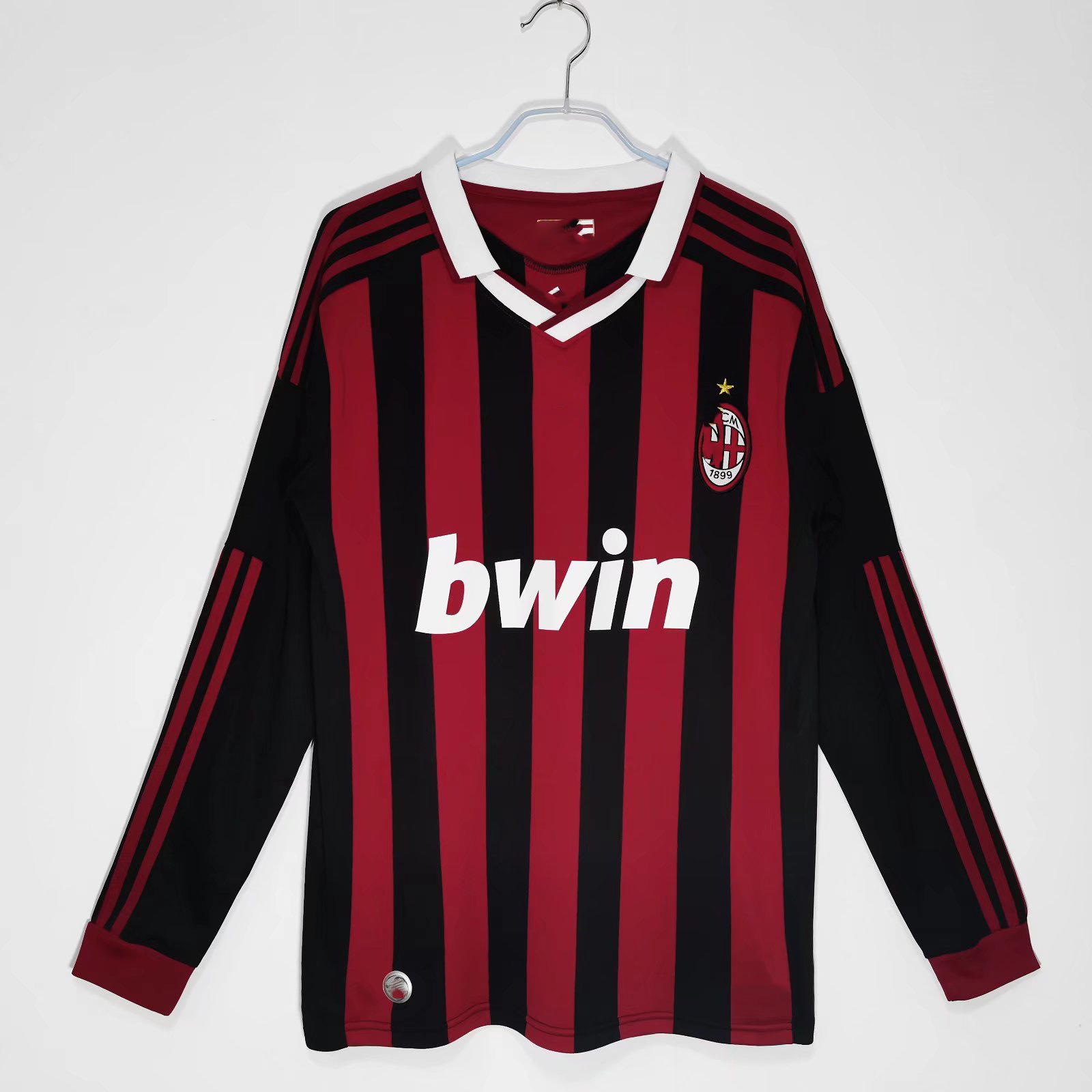 AC Milan Retro Champions League Manga larga No. 22 Camiseta de fútbol inglesa No. 9 Juego de camiseta de Inji