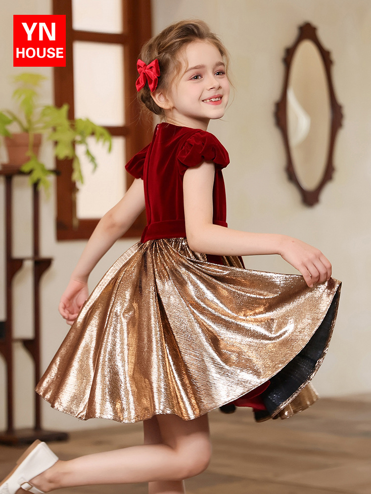 Falda de vestir para niños verano nuevo vestido de gama alta boda niña de las flores falda tutú vestido de un año falda de ropa para niños