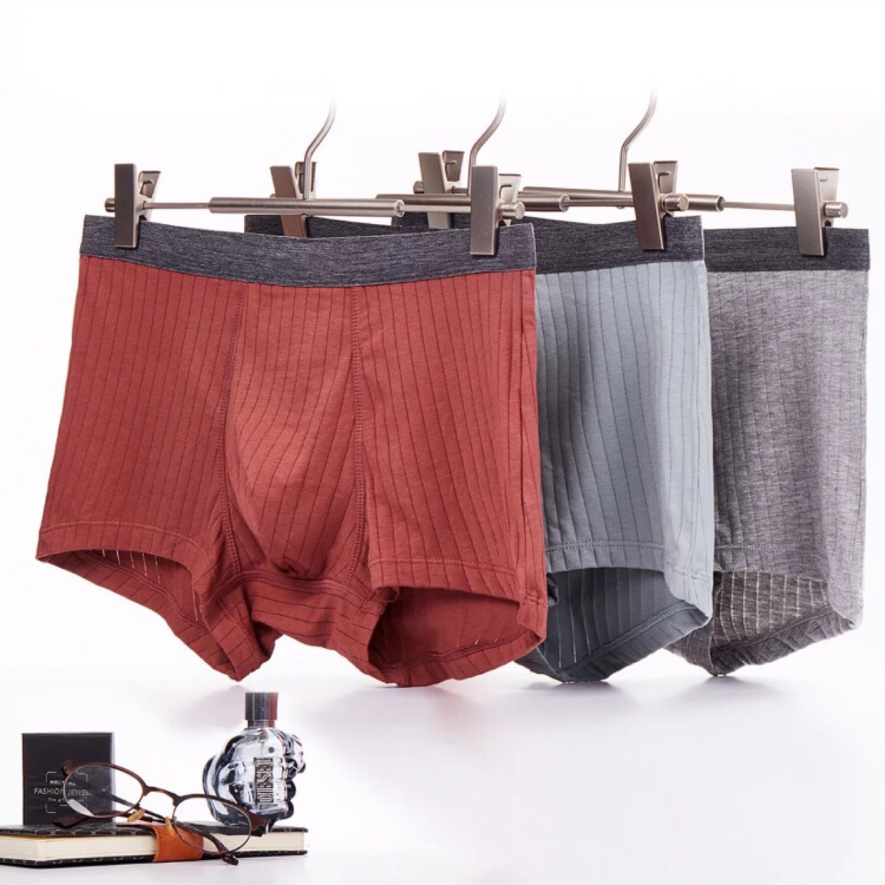 Manufacturer Wholesale Men's Mid-Waist Boxer Briefs Pure Cotton Classic Solid Color U-Convex Double-Layer Crotch Breathable Style