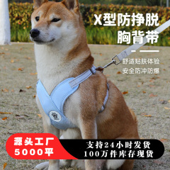 ペット用X型胸当てハーネス、調節可能、脱走防止、小型・中型柴犬、テディ専用、犬の散歩用リード、牽引ロープ