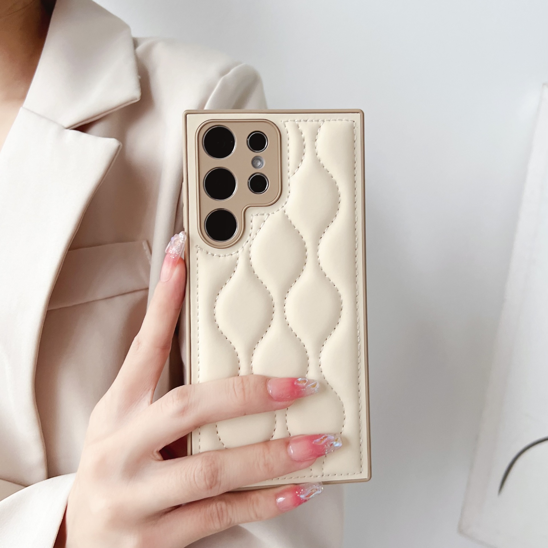 Adatto per S26 Ultra Custodia per telefono con cinturino effetto pelle, Creative Samsung A17 Simple Women's Model A56 Cover protettiva 5g_voghion.com