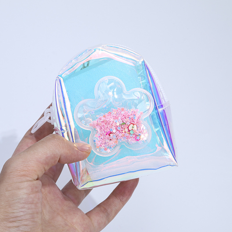 Mini bolso A0038 para niñas, monedero con efecto líquido y colores brillantes, mochila infantil.