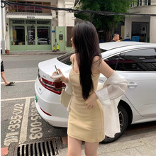 辣妹性感针织吊带短裙子2024夏季新款韩版纯色气质简约包臀连衣裙