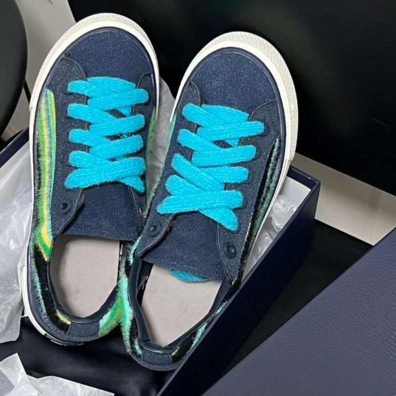 2024 neue trendige Paarschuhe in Übergröße, vielseitige runde Zehenpartie, farbblockierte dicke Sohle, sportliche weiße Freizeitschuhe_voghion.com