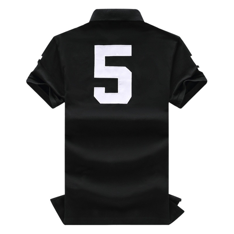 Nueva Camiseta Polo para Hombre, Algodón Bordado, Manga Corta, Informal, Deportiva, Comercio Transfronterizo, Negra, Simple, Holgada, Ajustada, Talla Grande.