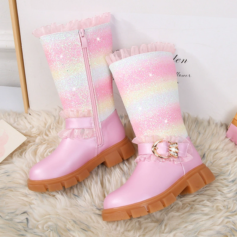 Martens, winter warm high high boots for princess, demi-season children's footwear