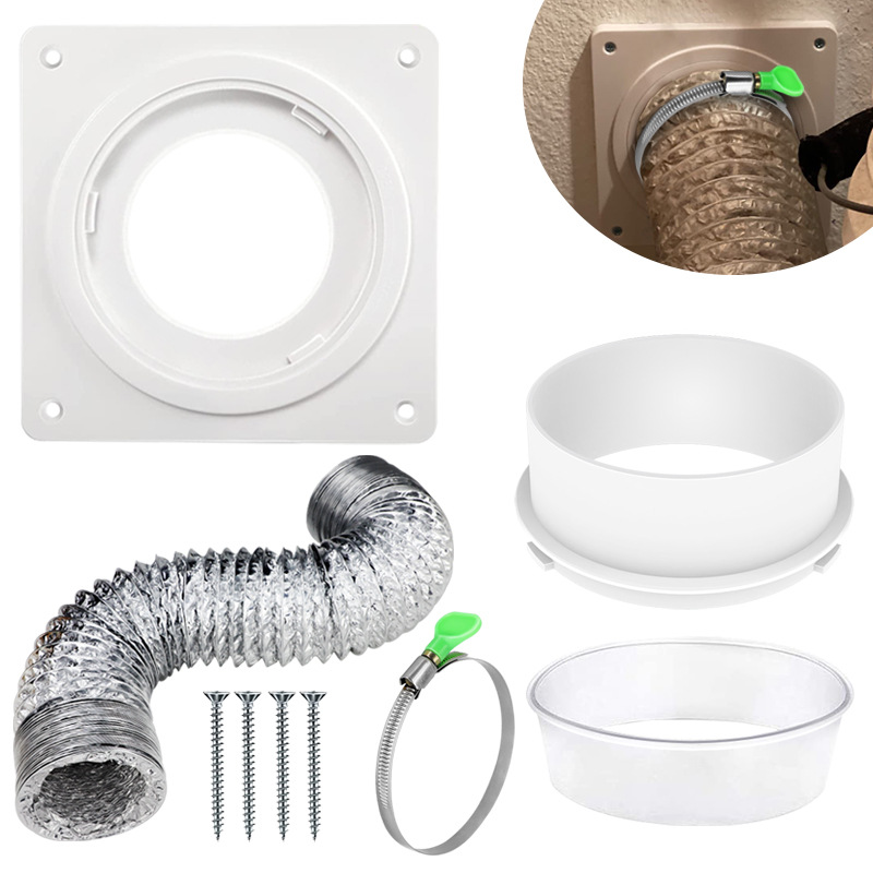 벽면 장착 플레이트*1+ 4inch 인터페이스*1+투명 밀봉 링*1+셀프 태핑 나사*4pcs+ 3m 알루미늄 호일 튜브*1개
