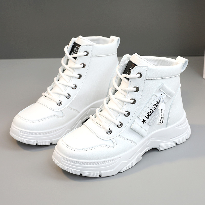 W2556 New Martin Boots Casual Women's Shoes New Autumn Breathable High-Top Fresh Style Thick-Soled Sneakers Versatile_voghion.com