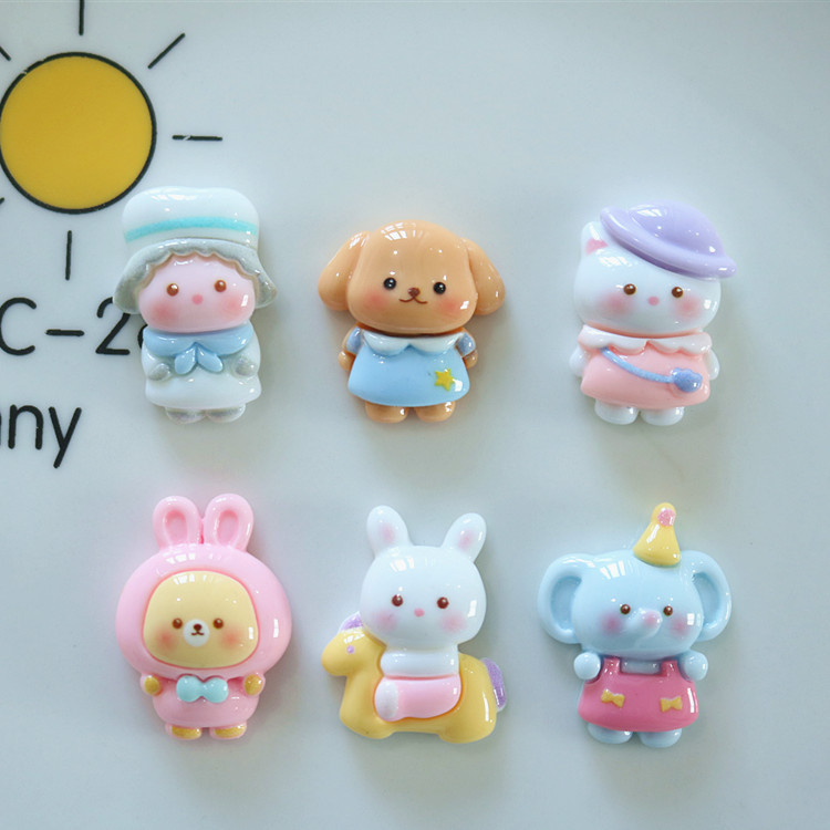 Cute cartoon resin jewelry accessories wholesale cream gel hair accessories hole shoes car decoration material baby elephant rabbit