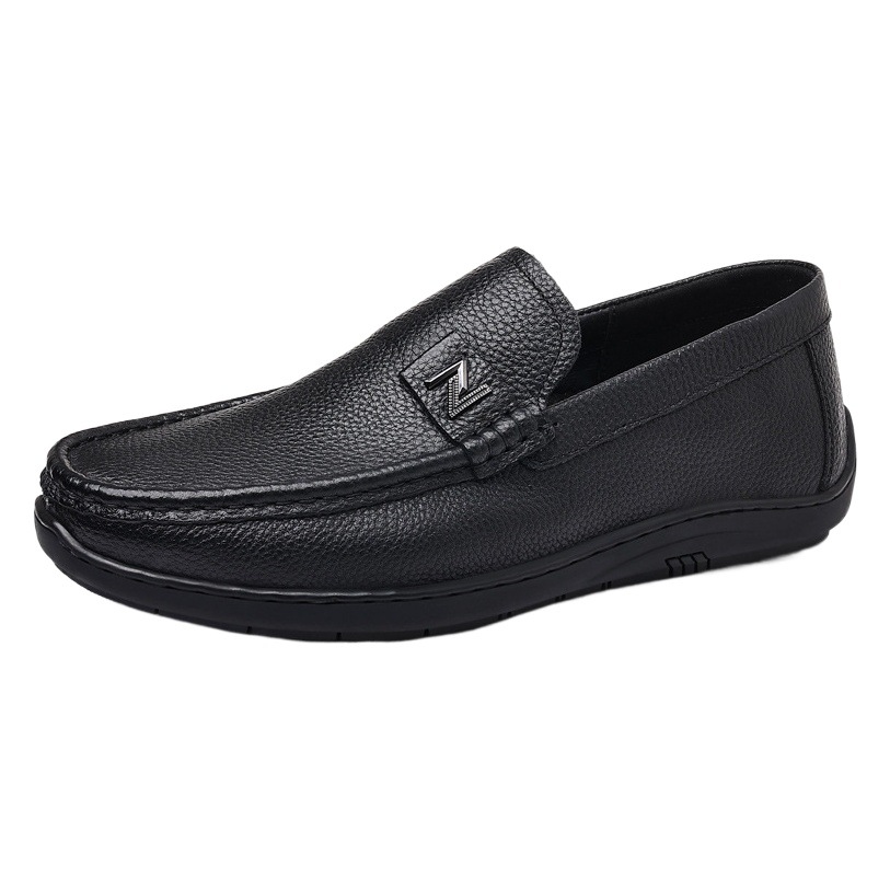 La primera capa de piel de vaca de los nuevos hombres de cuero de los hombres casuales mocasines slip-on papá zapatos de cuero zapatos de los hombres suaves