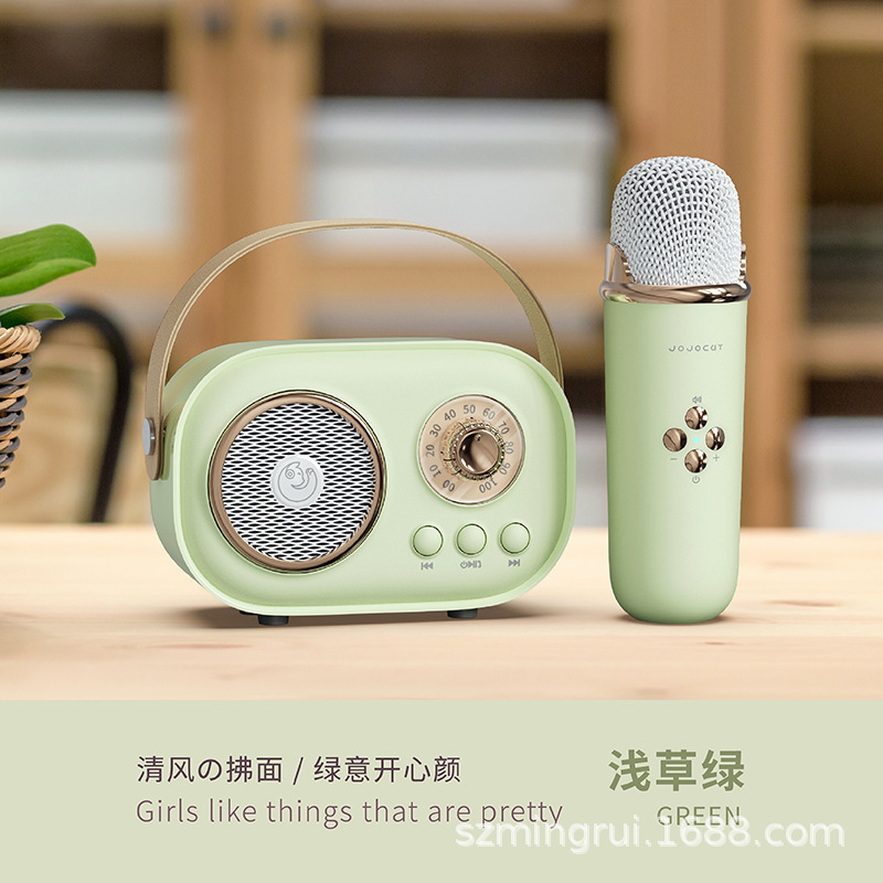 新型マイク付きBluetoothスピーカー 家庭用ポータブルワイヤレスマイクスピーカー ギフト卸売 記念品カラオケ神器|undefined