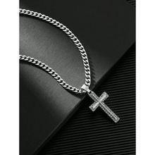N 36115 Cross Zircon Link Necklace �ʯ���羳��ó������