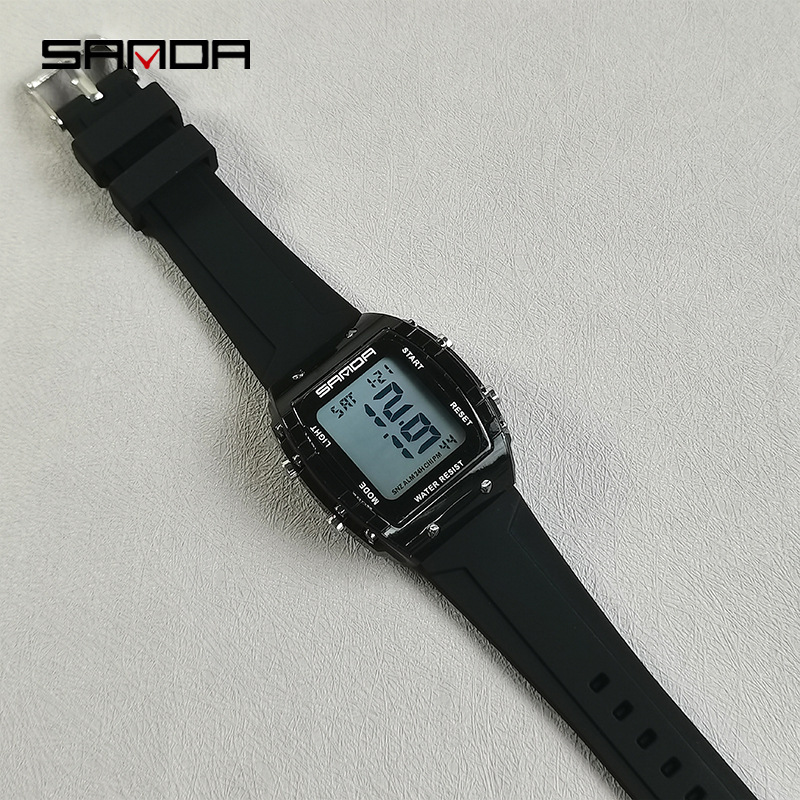 SANDA multifuncional barril de vino tipo reloj electrónico al aire libre para hombres y mujeres estudiantes reloj deportivo de moda reloj impermeable