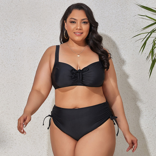 Women's Split Bikini Swimwear, European and American Sexy Style, Bra-Free Triangle Swim Top with Pads