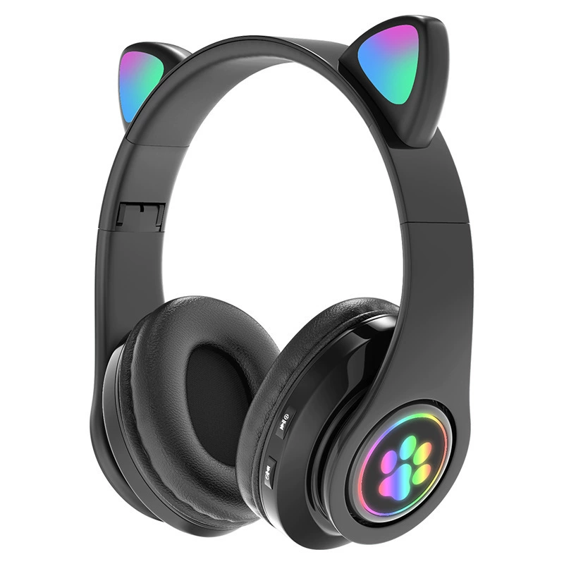 Наушники с кошачьими ушками, Bluetooth-гарнитура P47 P47M B39 y08, беспроводные, с подсветкой, милые кошачьи ушки