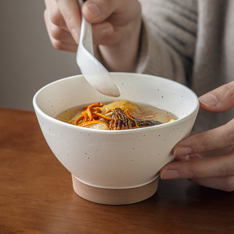 Tazón de salpicaduras de tinta Tazón de postre de sombrero de 5 pulgadas Tazón de arroz de cerámica anti-escaldado Tazón de avena retro Exportación transfronteriza