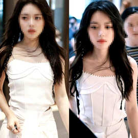 赵今麦同款白色纯欲风钉珠针织吊带背心女设计感辣妹短款露脐上衣