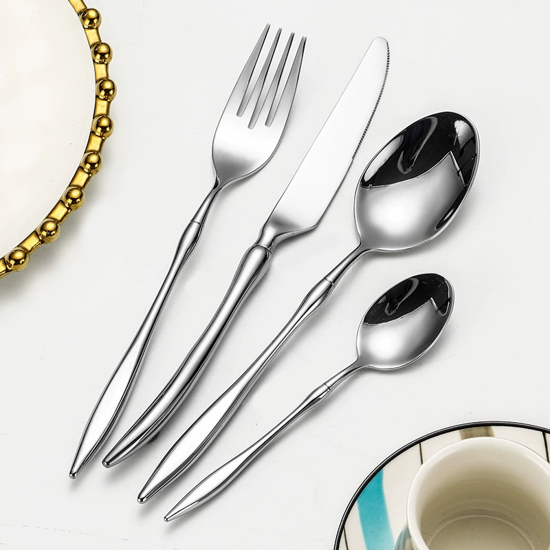 304 Нержавеющая сталь нож и вилка ложка трансграничный золотой стейк западная еда утолщение креативная гостиница летающая посуда подарочный набор