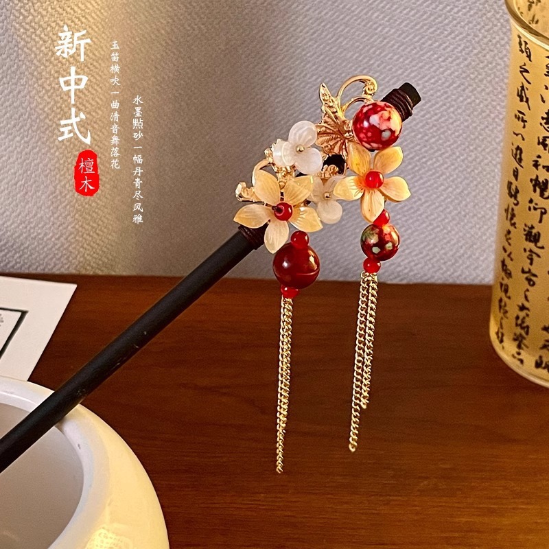 Nuevo estilo chino rojo flange U pinzas de cabello para mujeres otoño invierno de alto nivel pinzas de cabello estilo antiguo pinzas de ropa de estilo chino pinzas de Año Nuevo tocado