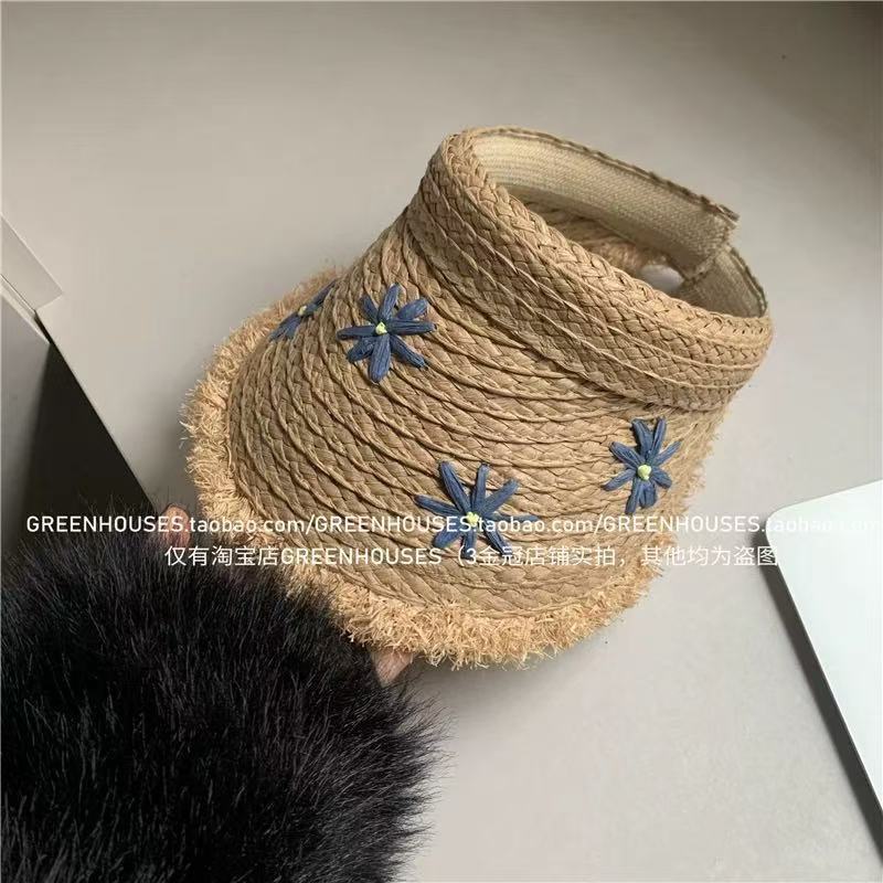 高品质~拉菲镂空平顶帽子女新款夏季礼帽|undefined