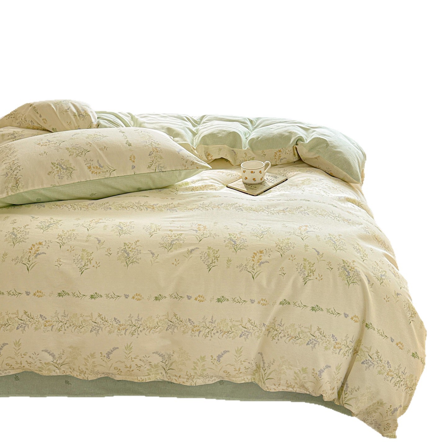 Cama de algodón fresco de cuatro piezas, sábanas de algodón, dormitorios de estudiantes, tres piezas, ropa de cama, dormir desnudo, piel
